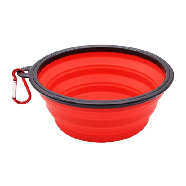 Folding Portable Silicone Dog Feeder Bowl 2 In 1 Pet Dispenser Outdoor Travel Dog Cat with Carabiner Bottle Food Water Container - Image 7