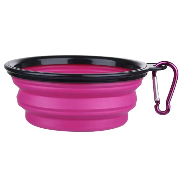 Folding Portable Silicone Dog Feeder Bowl 2 In 1 Pet Dispenser Outdoor Travel Dog Cat with Carabiner Bottle Food Water Container - Image 11