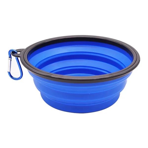 Folding Portable Silicone Dog Feeder Bowl 2 In 1 Pet Dispenser Outdoor Travel Dog Cat with Carabiner Bottle Food Water Container - Image 9