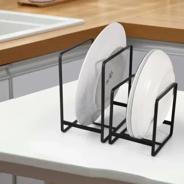 1pc Kitchen Cabinet Plate Storage Countertop Dish Rack Drawer Dinner Plate Partition Drain Rack Layered Storage Rack Accessories - Image 6