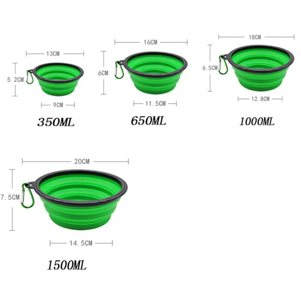 Folding Portable Silicone Dog Feeder Bowl 2 In 1 Pet Dispenser Outdoor Travel Dog Cat with Carabiner Bottle Food Water Container - Image 6