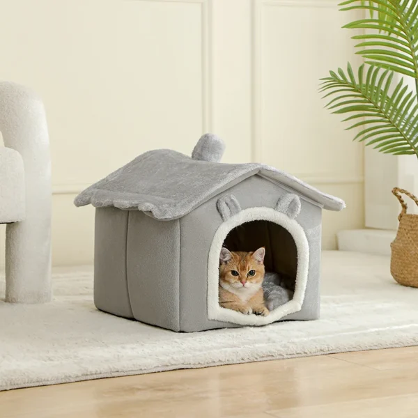 Foldable Pet House Removable Washable Cat House Puppy Cave Sofa Pet Bed House for Extra Small Dogs and Small and Medium Cats - Image 5