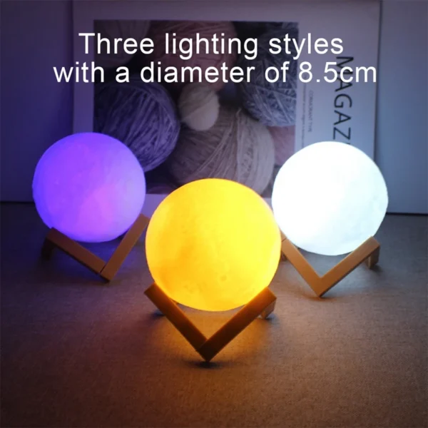 Galaxy Moon Lamp – LED Night Light for Bedroom & Gifts - Image 4