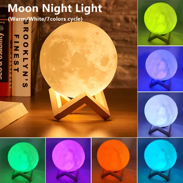 Galaxy Moon Lamp – LED Night Light for Bedroom & Gifts - Image 2