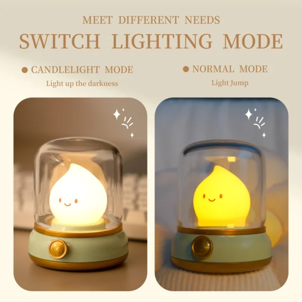 Mini LED Cartoon Night Lamp – USB Rechargeable Desk Light for Home & Café Decor - Image 3
