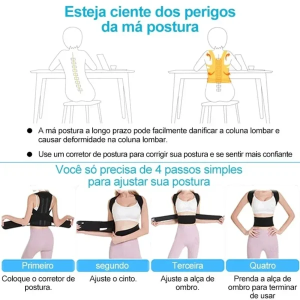 Achieve  Posture with Adjustable, Breathable Polyester Posture Corrector - Universal Fit for Pain Rel - Image 5