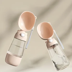 2-in-1 Portable Pet Water Bottle & Food Dispenser for Dogs & Cats – Travel Friendly