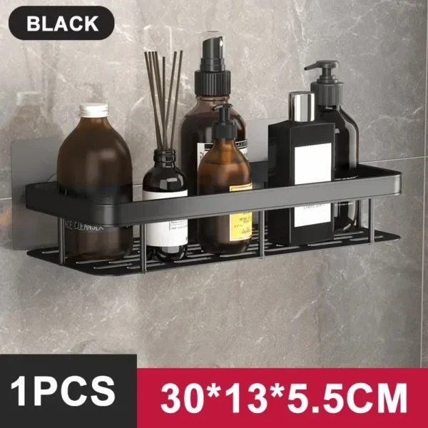 No-Drill Aluminum Wall Shelf Organizer for Bathroom - Image 18