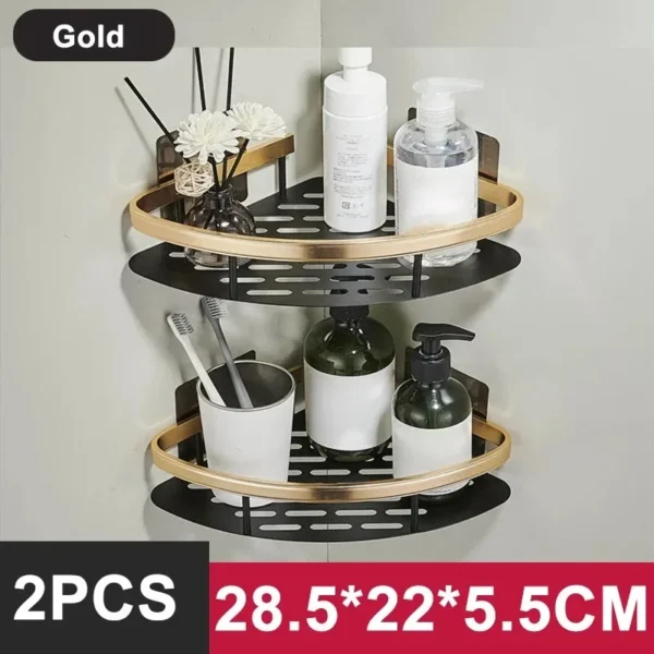 No-Drill Aluminum Wall Shelf Organizer for Bathroom - Image 15