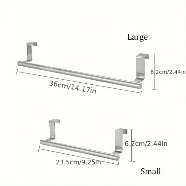 Over-the-Door Stainless Steel Towel Rack – No-Drill Kitchen & Bathroom Hanging Holder - Image 8