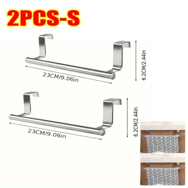 Over-the-Door Stainless Steel Towel Rack – No-Drill Kitchen & Bathroom Hanging Holder - Image 7