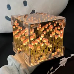 DIY Tulip Flower Cube Night Light – 3D Gift Kit for Couples