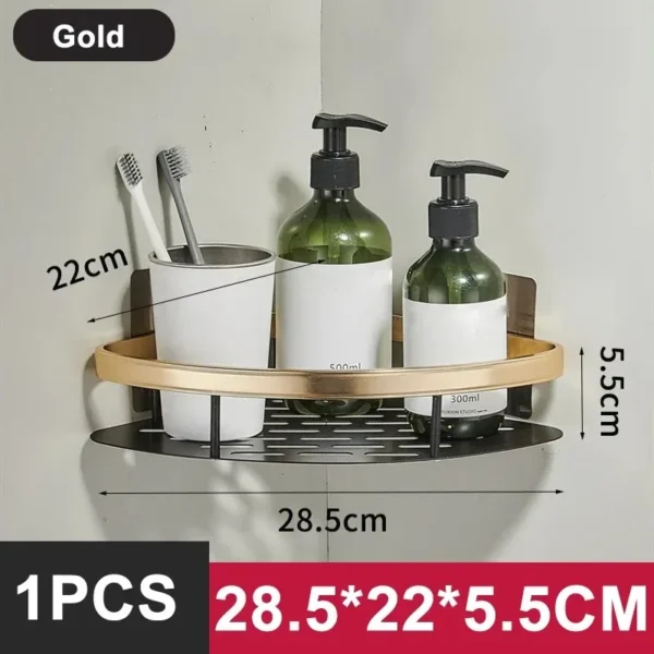 No-Drill Aluminum Wall Shelf Organizer for Bathroom - Image 16