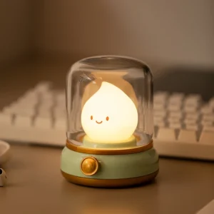 Mini LED Cartoon Night Lamp – USB Rechargeable Desk Light for Home & Café Decor