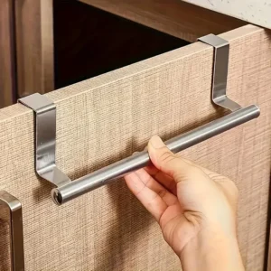 Over-the-Door Stainless Steel Towel Rack – No-Drill Kitchen & Bathroom Hanging Holder