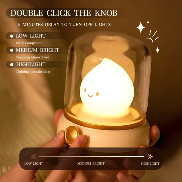 Mini LED Cartoon Night Lamp – USB Rechargeable Desk Light for Home & Café Decor - Image 6