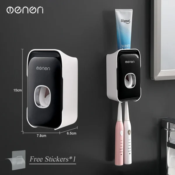 Wall-Mounted Automatic Toothpaste Dispenser & Toothbrush Holder – No Drill - Image 8