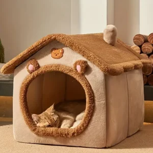 Foldable Washable Pet House – Cozy Cotton Bed for Cats & Small Dogs | Portable Puppy Cave Sofa