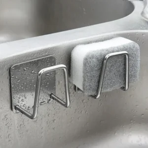 Stainless Steel Sink Sponge Holder – Wall-Mounted Kitchen Organizer
