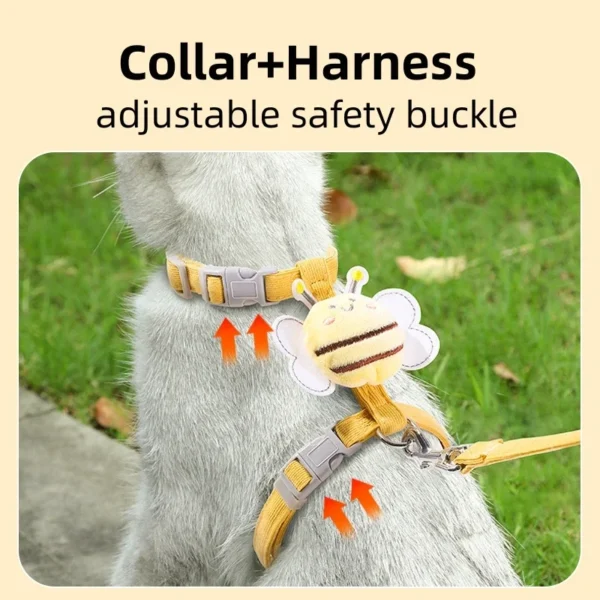 Cute Bee Pet Harness & Leash Set – Adjustable for Small Dogs & Cats - Image 2