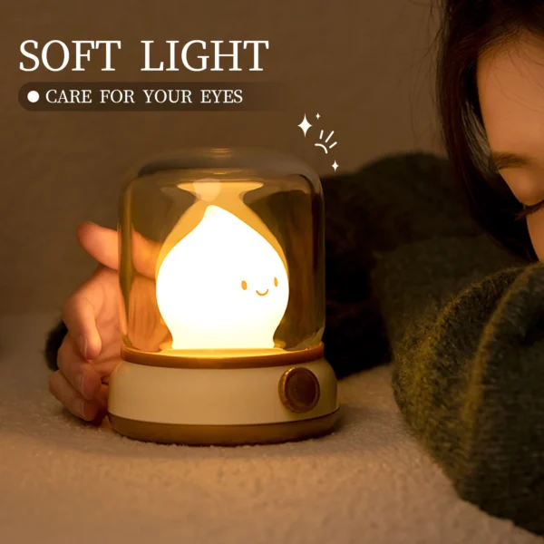 Mini LED Cartoon Night Lamp – USB Rechargeable Desk Light for Home & Café Decor - Image 4