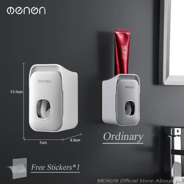 Wall-Mounted Automatic Toothpaste Dispenser & Toothbrush Holder – No Drill - Image 7
