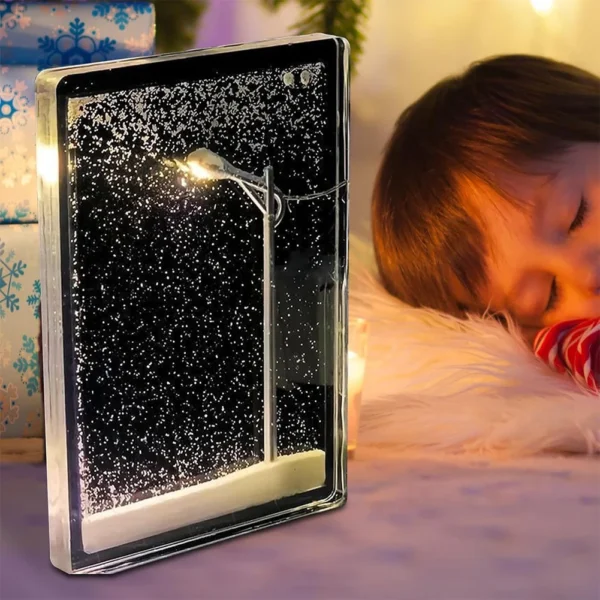 Handmade Snowy Night Light – Christmas Desk Lamp for Girls - Image 5