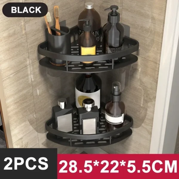 No-Drill Aluminum Wall Shelf Organizer for Bathroom - Image 12