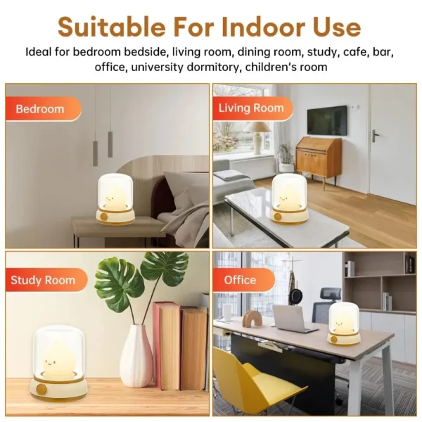 Mini LED Cartoon Night Lamp – USB Rechargeable Desk Light for Home & Café Decor - Image 5