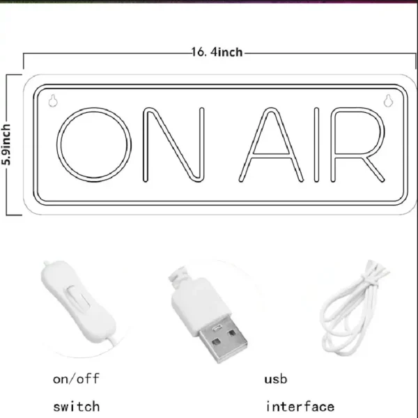 On Air Neon LED Sign – Studio & Recording Room Wall Light - Image 6